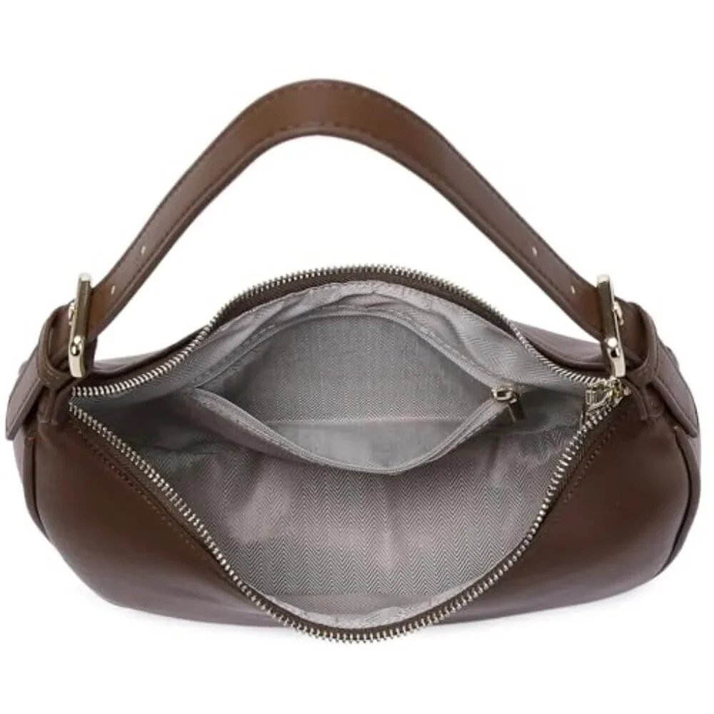 Faux Leather Hobo Bag Convertible Crossbody Chic Minimal Everyday Purse